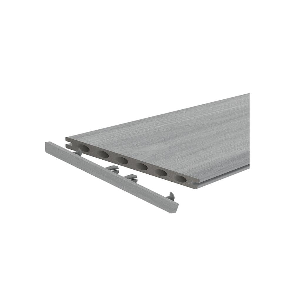 NewTechWood UltraShield 16 ft. Westminster Gray Angle End Cap for Composite Decking Boards (10 Per Bag)