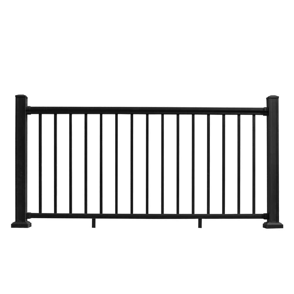 NewTechWood Allure 96 in. x 42 in. Black Aluminum Preassembled Railing Kit