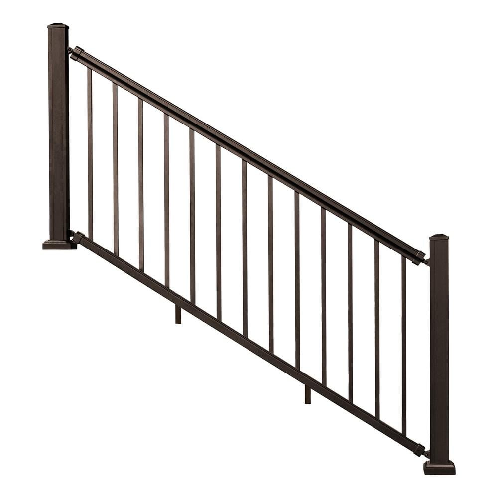 NewTechWood Allure 96 in. x 36 in. Bronze Aluminum Preassembled Stair Railing Kit