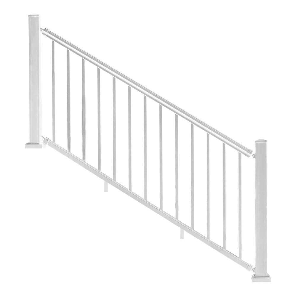 NewTechWood Allure 96 in. x 36 in. White Aluminum Preassembled Stair Railing Kit