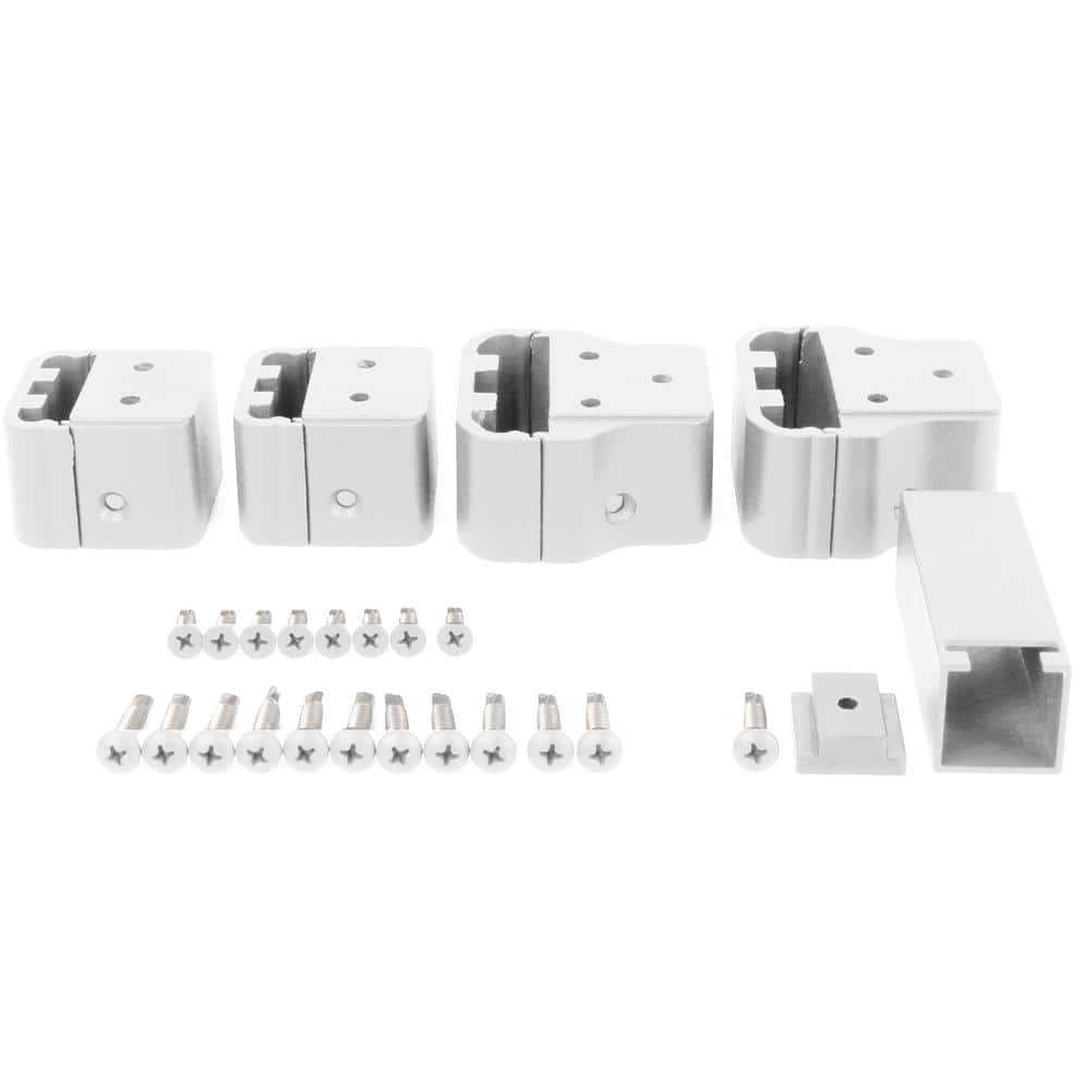 NewTechWood Allure 96 in. x 36 in. White Aluminum Preassembled Stair Railing Kit