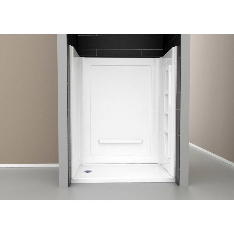 Rose 48 in. x 36 in. x 74 in. 3-Piece DIY Friendly Alcove Shower Surround in White