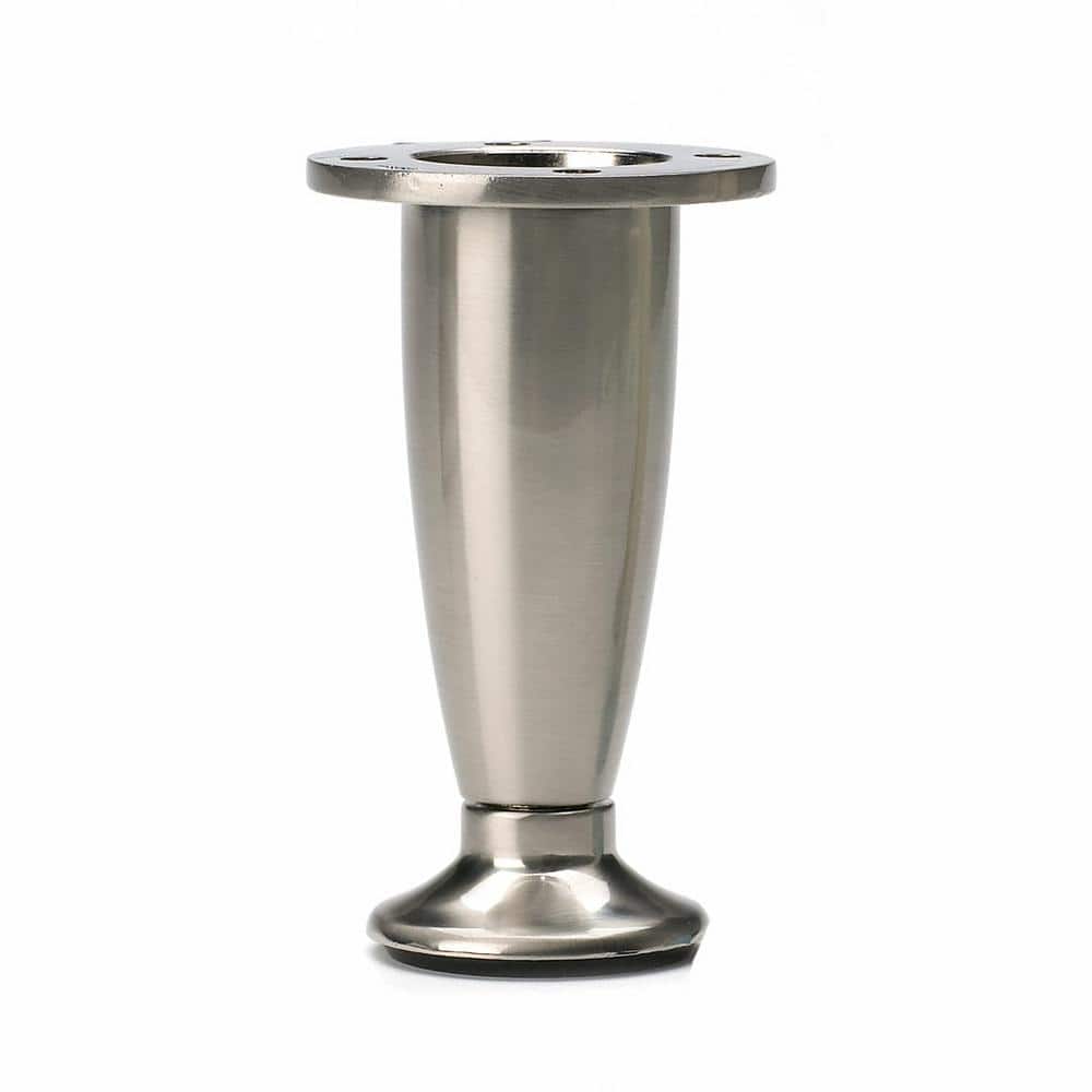 Richelieu 5-29/32 in. Nickel Metal Adjustable Furniture Leg