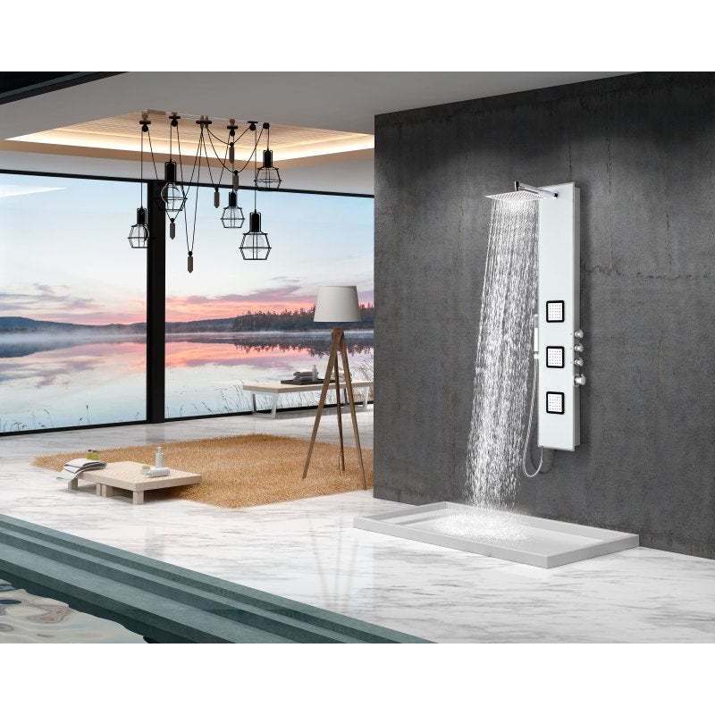 ANZZI Leopard White 3-Spray Shower Panel System (Valve Included)