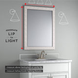 Delta 27 in. W x 41 in. H (L1) Frameless Rectangular Deluxe Glass Bathroom Vanity Mirror