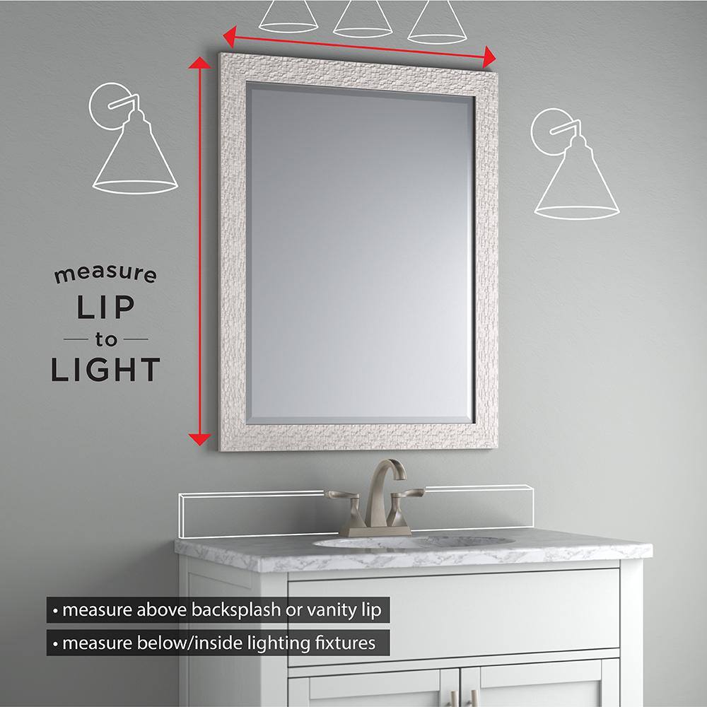 Delta 24 in. W x 36 in. H (M3) Frameless Rectangular Deluxe Glass Bathroom Vanity Mirror