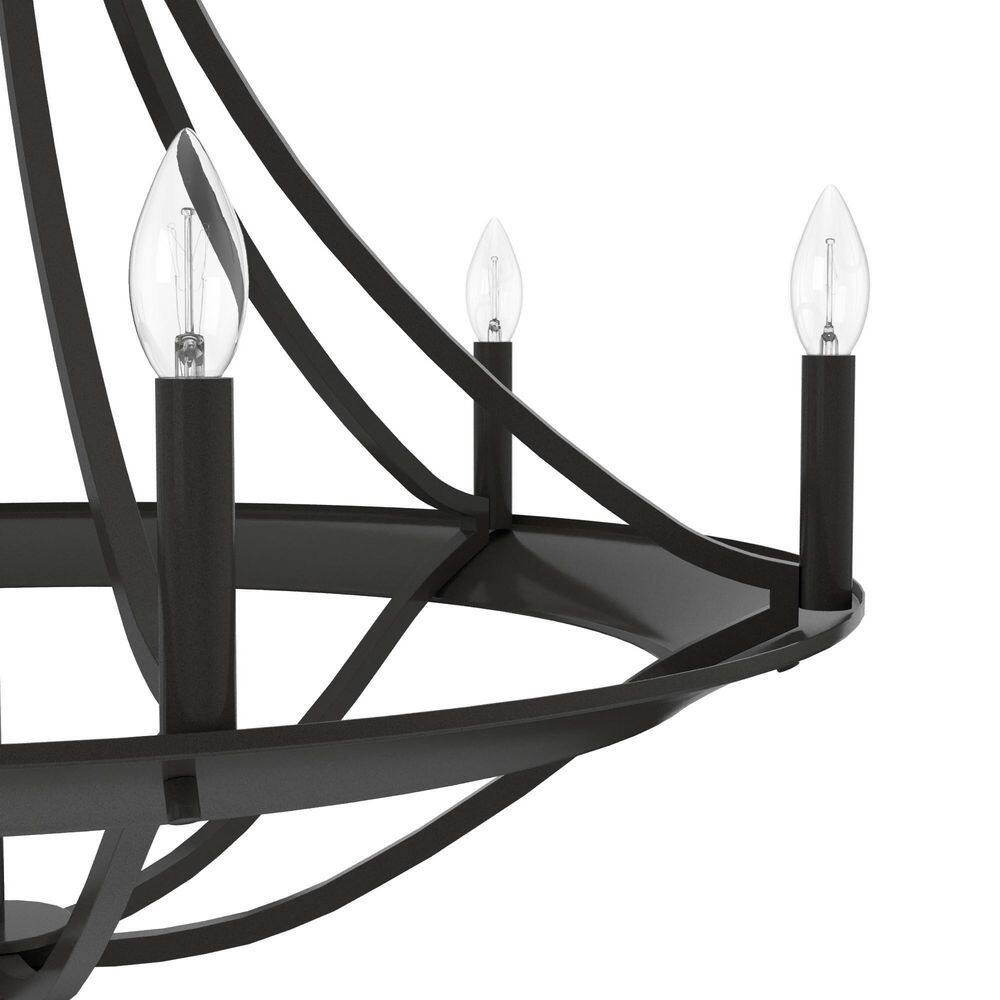 Hunter Perch Point 6-Light Noble Bronze Candlestick Chandelier