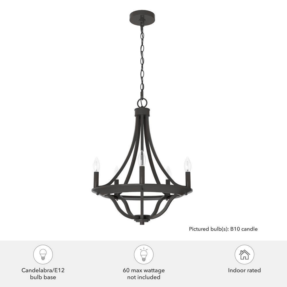 Hunter Perch Point 5-Light Noble Bronze Candlestick Chandelier