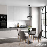 Hunter Lochemeade 3 Light Noble Bronze Chandelier with Clear Seeded Glass Shades Kitchen Light