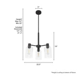 Hunter Lochemeade 3 Light Noble Bronze Chandelier with Clear Seeded Glass Shades Kitchen Light