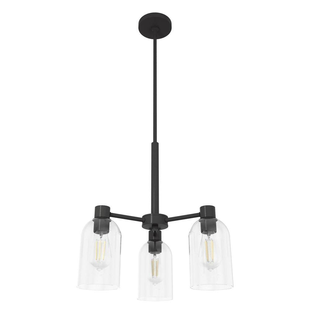 Hunter Lochemeade 3 Light Noble Bronze Chandelier with Clear Seeded Glass Shades Kitchen Light