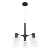 Hunter Lochemeade 3 Light Noble Bronze Chandelier with Clear Seeded Glass Shades Kitchen Light