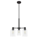 Hunter Lochemeade 3 Light Noble Bronze Chandelier with Clear Seeded Glass Shades Kitchen Light