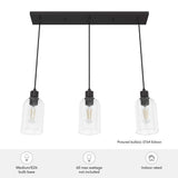 Hunter Lochemeade 3 Light Noble Bronze Shaded Chandelier with Clear Seeded Glass Shades Kitchen Light