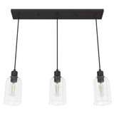 Hunter Lochemeade 3 Light Noble Bronze Shaded Chandelier with Clear Seeded Glass Shades Kitchen Light