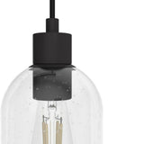 Hunter Lochemeade 3 Light Noble Bronze Shaded Chandelier with Clear Seeded Glass Shades Kitchen Light