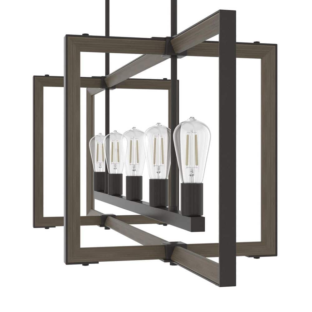 Hunter Woodburn 5-Light Noble Bronze Candlestick Chandelier
