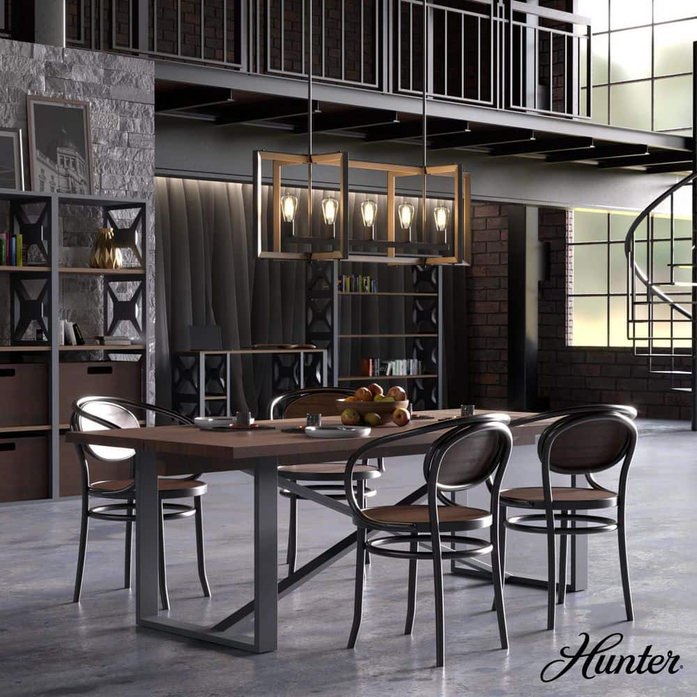 Hunter Woodburn 5-Light Noble Bronze Candlestick Chandelier