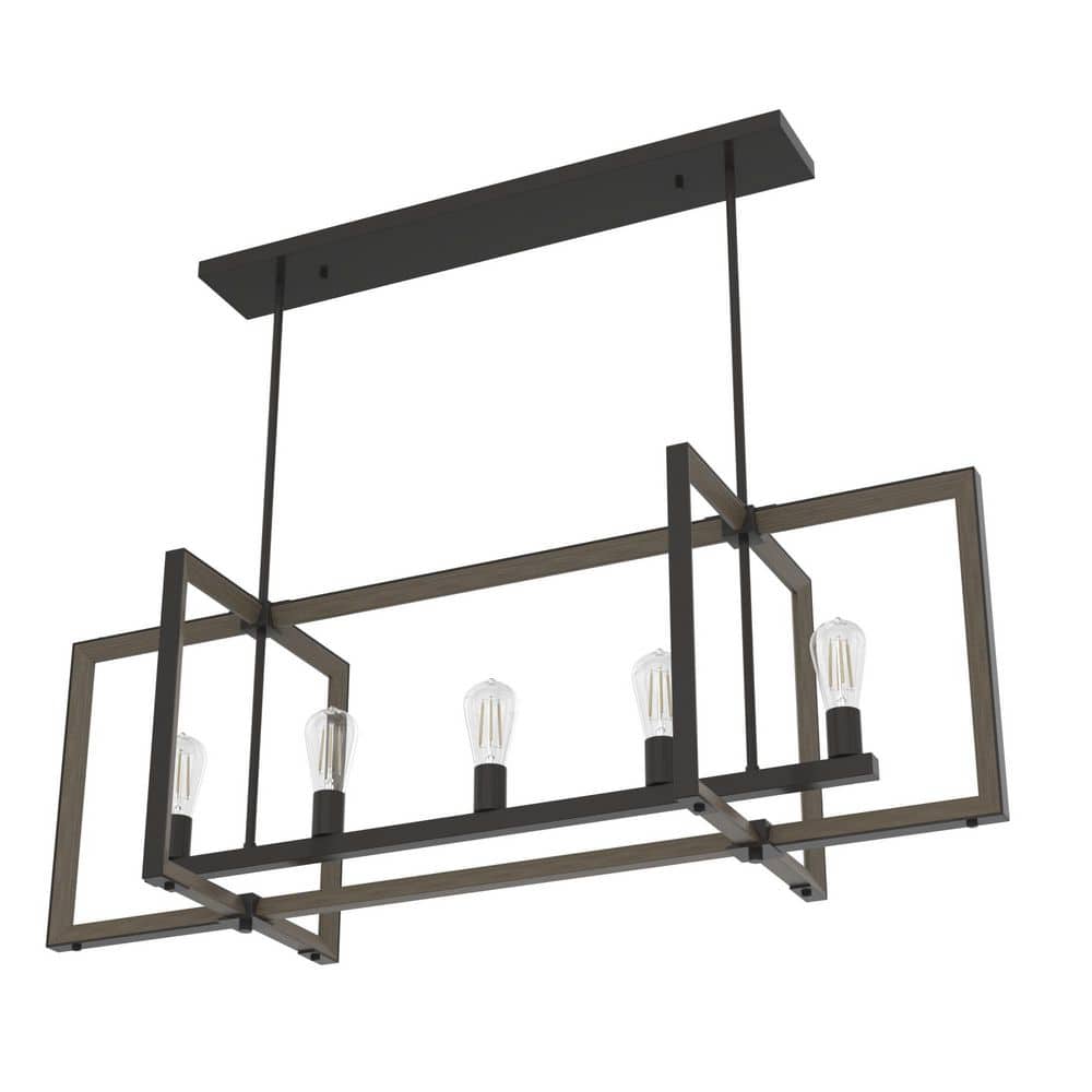 Hunter Woodburn 5-Light Noble Bronze Candlestick Chandelier
