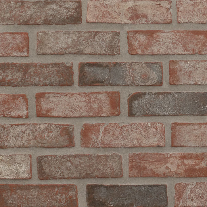 Red Noble 10.5 in. x 28 in. Textured Clay Brick Look Floor and Wall Mosaic Tile (8.7 sq. ft./Case)