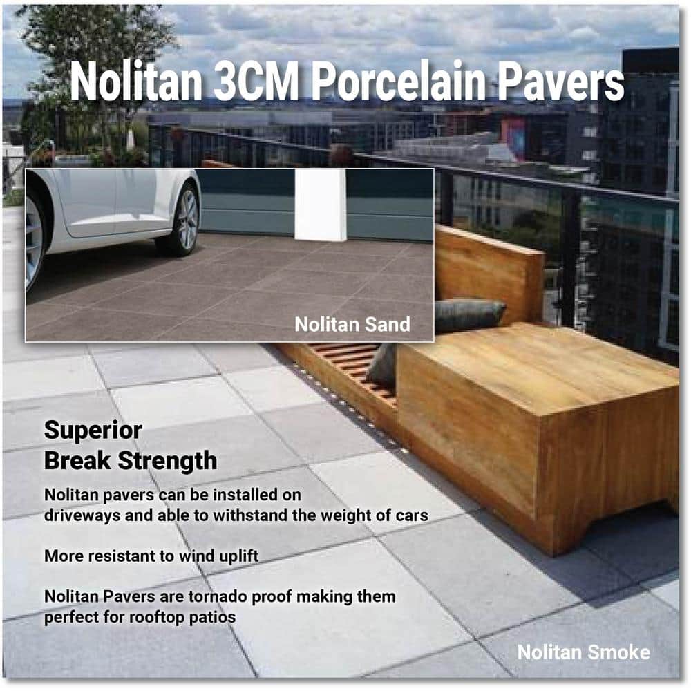 MSI Nolitan Smoke 3 cm x 24 in. x 24 in. Porcelain Paver Floor Tile (8 sq. ft./Case)