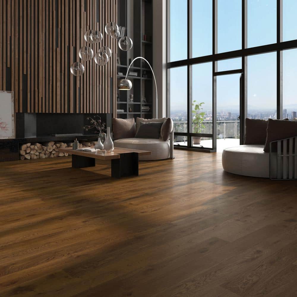 Baltic Wood Nougat European Oak 1/2 in. T x 5.8 in. W Wire Brushed Engineered Hardwood Flooring (31.5 sq.ft./case)