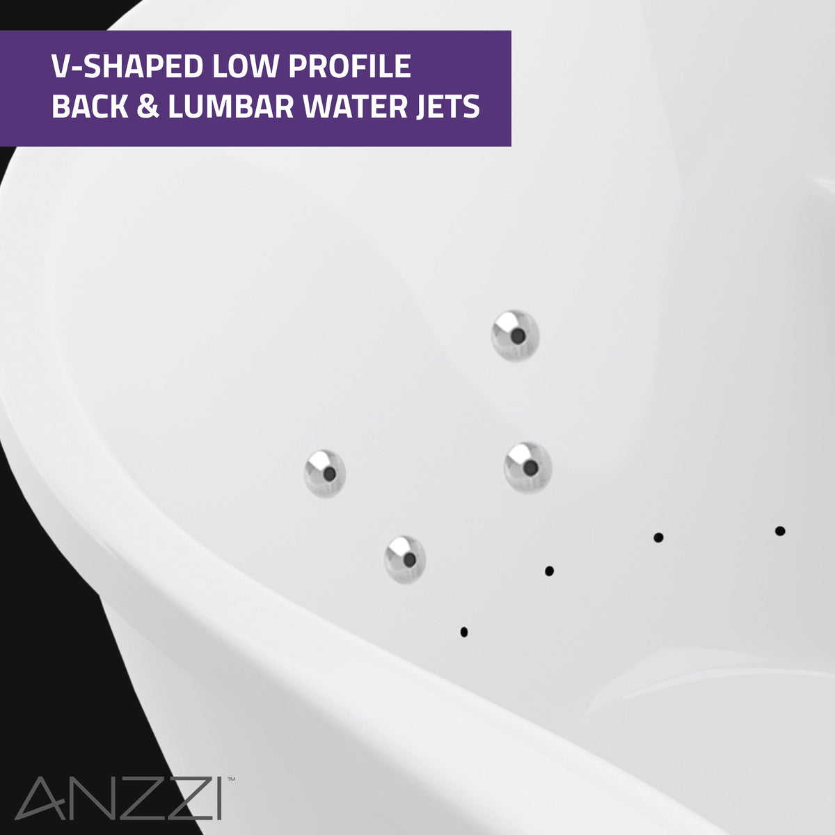 ANZZI Lori 72 in. Acrylic Flatbottom Whirlpool and Air Bathtub, White