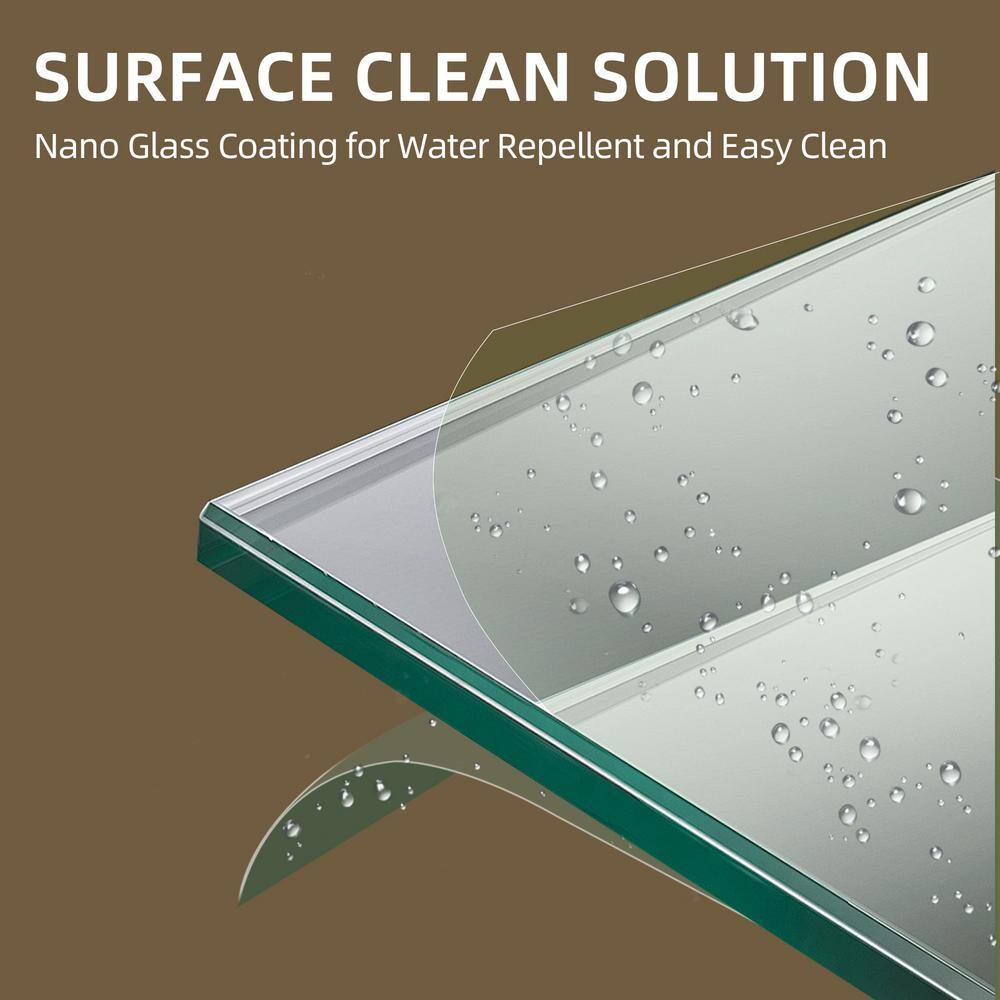 NTQ 60 in. W x 79 in. H Soft Close Double Sliding Bypass Frameless Glass Shower Door in Brushed Nickel 3/8 in. Clear Glass