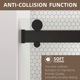 NTQ 60 in. W x 79 in. H Soft-Close Frameless Double Sliding Alcove Glass Shower Door in Matte Black 3/8 in. Tempered Glass