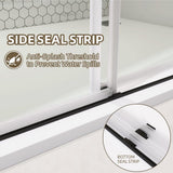 NTQ 60 in. W x 79 in. H Soft-Close Frameless Double Sliding Alcove Glass Shower Door in Matte Black 3/8 in. Tempered Glass
