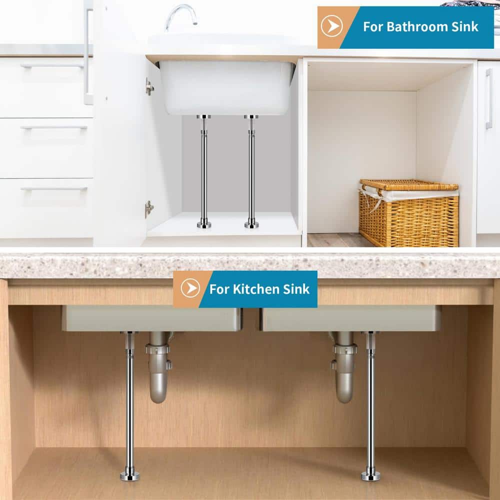 Numhew Adjustable Stainless Steel Undermount Sink Bracket - 2-Pack