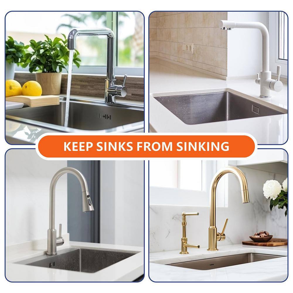 Numhew Undermount Sink Brackets 4-Pack - Adjustable Rust-Resistant Support Kit
