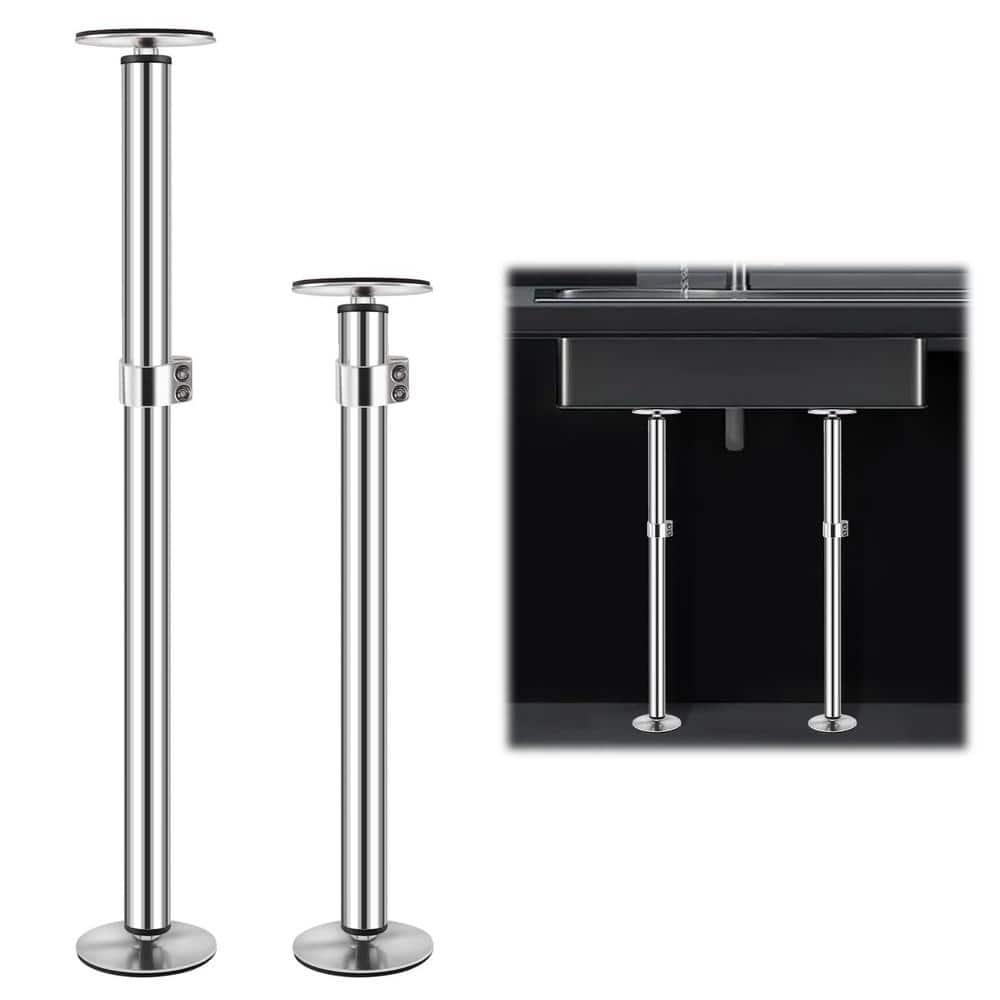 Numhew Adjustable Stainless Steel Undermount Sink Brackets Support Pole (2-Pack)