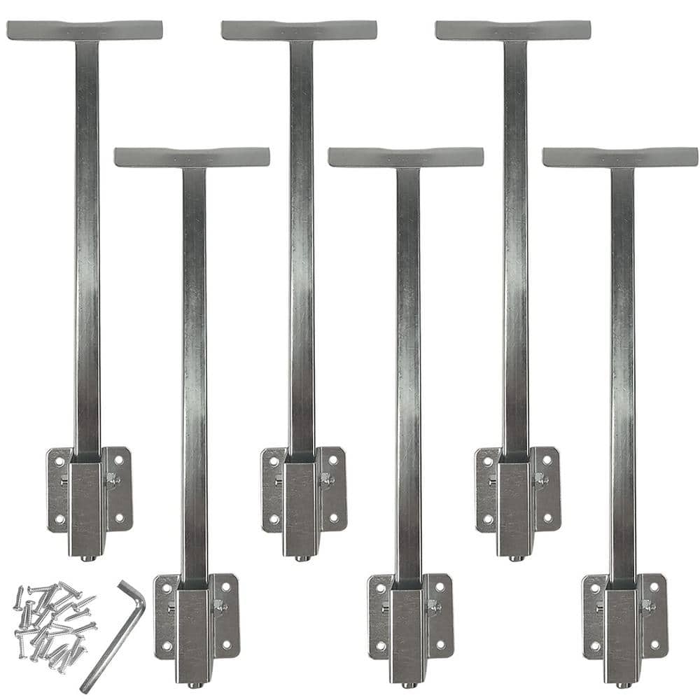 Numhew 12.5 in. H x 4 in. W x 2 in. D Silver Steel Undermount Sink Brackets, Sink Repair Kit System (6-Pack)
