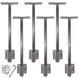 Numhew 12.5 in. H x 4 in. W x 2 in. D Silver Steel Undermount Sink Brackets, Sink Repair Kit System (6-Pack)
