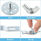 Numhew 0.4 in. H x 2.6 in. W x 0.79 in. D Silver Undermount Sink Clips, Sink Mounting Kit Bracket (24-Pack)