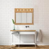 Design House Richland 36 in. x 30 in. x 5 in. Surface-Mount 5-Light Tri-View Bathroom Medicine Cabinet in Nutmeg Oak