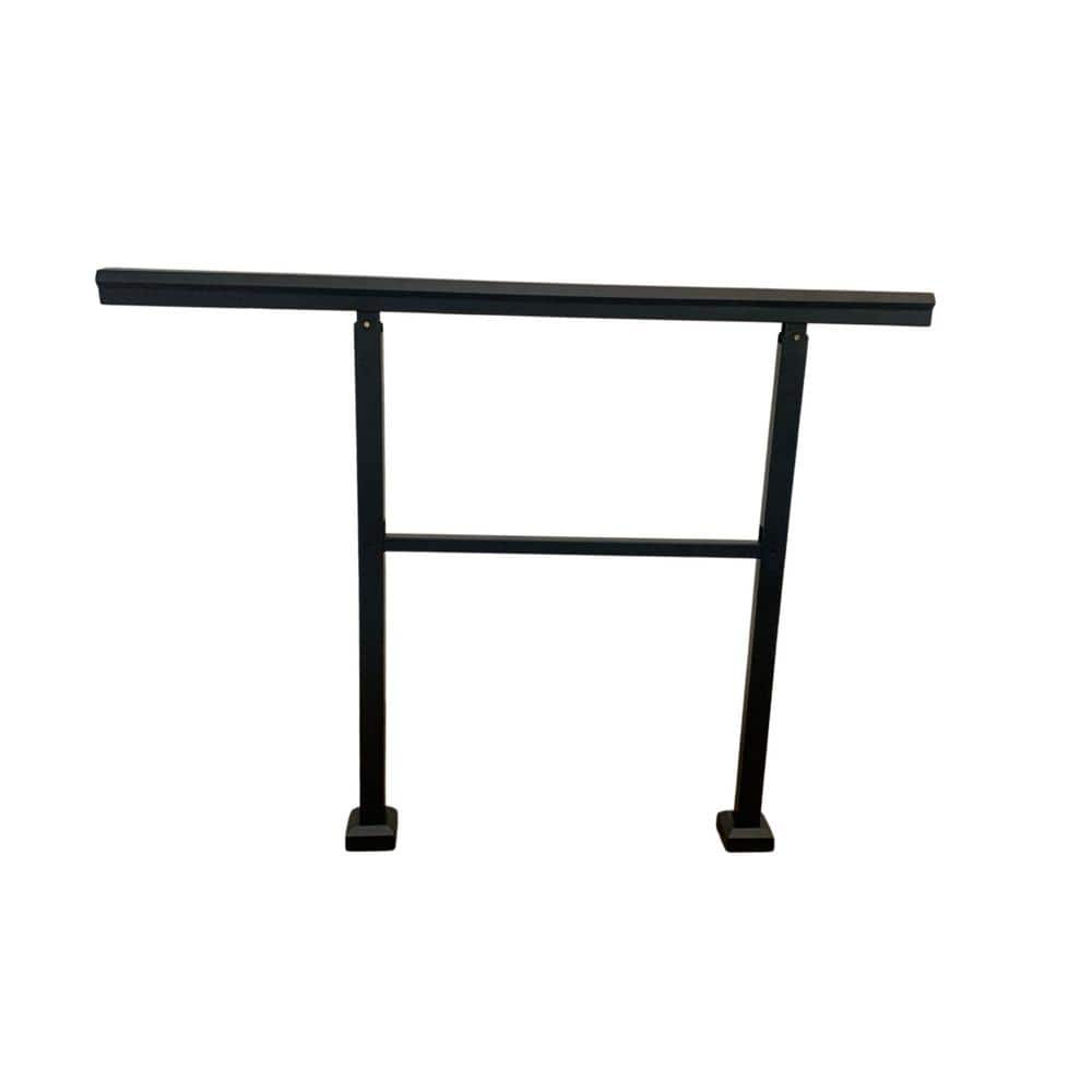 NUVO IRON 34.75 in. H x 48 in. W Black Aluminum Stair Railing Kit