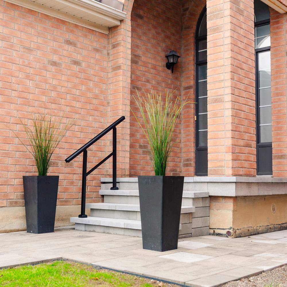 NUVO IRON 34.75 in. H x 48 in. W Black Aluminum Stair Railing Kit