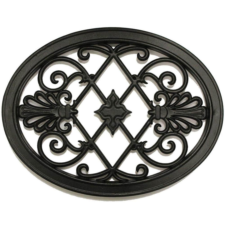NUVO IRON 13 in. x 17 in. Oval Black Cast Aluminum Fence and Gate Insert (12-Pack)