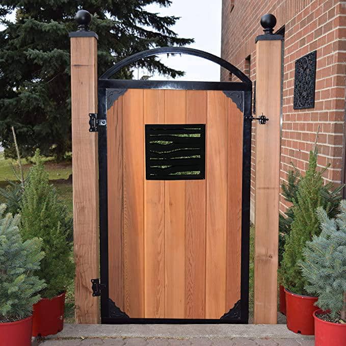 NUVO IRON 11 in. x 11 in. Black Cast Aluminum Branch Style Insert for Wooden Gate or Fence