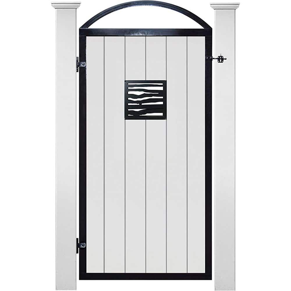 NUVO IRON 11 in. x 11 in. Black Cast Aluminum Branch Style Insert for Wooden Gate or Fence