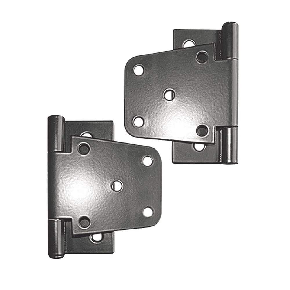 NUVO IRON 6 in. x 4 in. Black Galvanized Steel Tee Hinge (2-Pack)