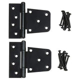 NUVO IRON 6 in. x 4 in. Black Galvanized Steel Tee Hinge (2-Pack)