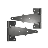 NUVO IRON 8 in. x 8 in. Black Galvanized Steel Tee Hinge (2-Pack)