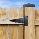 NUVO IRON 8 in. x 8 in. Black Galvanized Steel Tee Hinge (2-Pack)