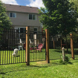 NUVO IRON Legacy Collection Powder Coated Black Galvanized Steel Wall Bracket for Fence Panels