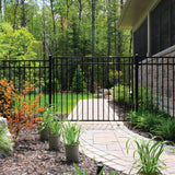 NUVO IRON Legacy Collection Powder Coated Black Galvanized Steel Universal Brackets for Fence Panels