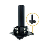 NUVO IRON Legacy Collection Powder Coated Textured Black Galvanized Steel Post on Plate with Post Base and Cover