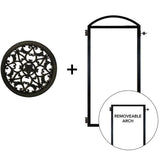 NUVO IRON EZ Install 6-Standard Fence Board Arched Pro Gate Frame with One 15 in. Dia Round Gate Insert